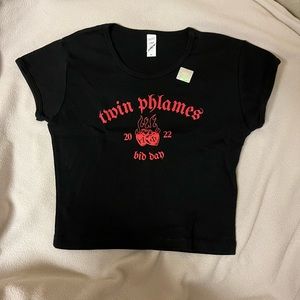 Alpha Phi aphi twin phlames baby tee crop top